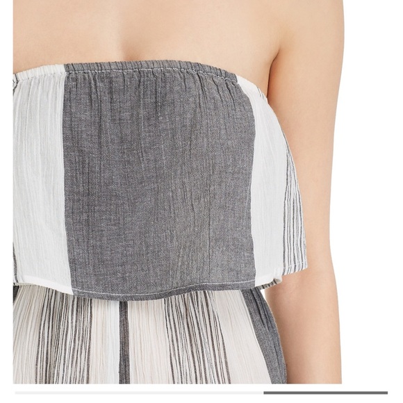 ELAN Strapless slit Wide-Leg stripe cover-up Jumpsuit - Picture 12 of 13